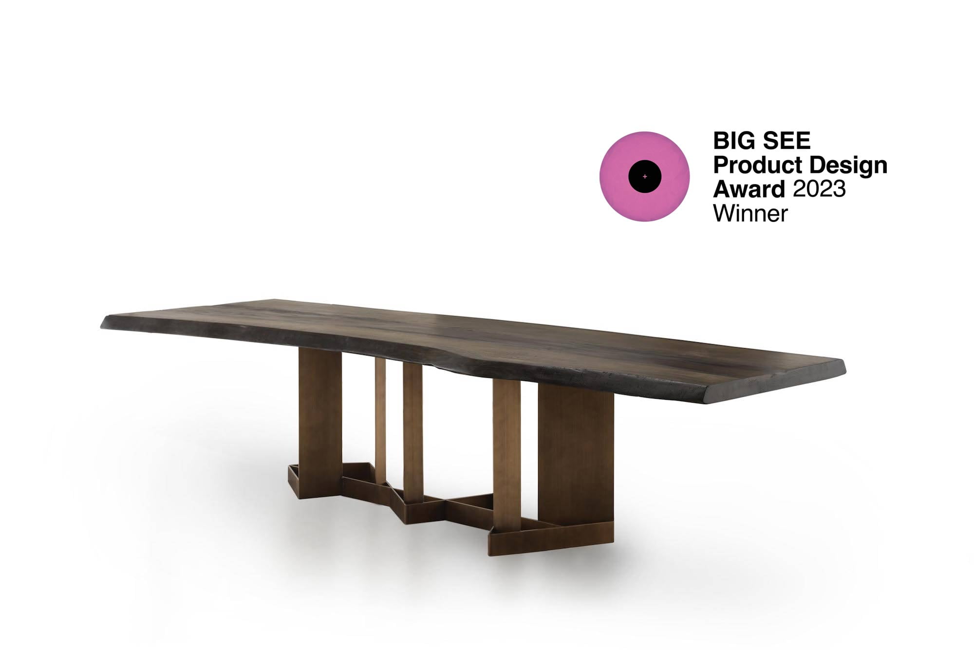 Tavolo noce con base design premiato BIG SEE