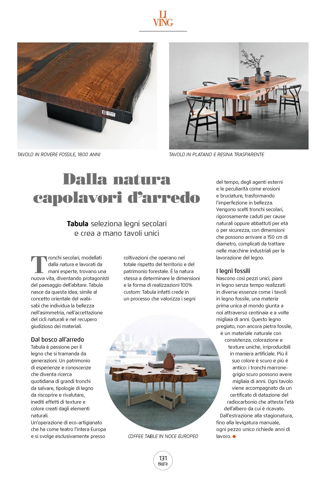 STIL'È rivista design de il Sole 24 ore settembre-2025 Articolo su Tabula